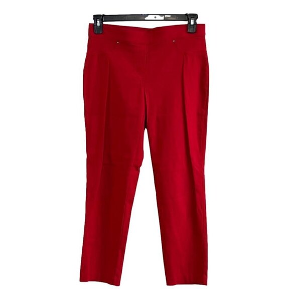 89th & Madison Red Slip On Cropped Pants.  Stretch. Size M - Picture 1 of 4